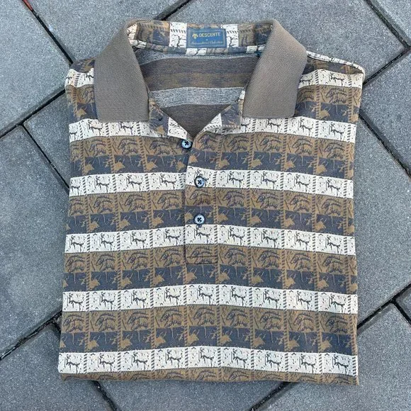 Descente Pattern Polo Golf Shirt RARE pattern - Size L - Picture 8 of 8